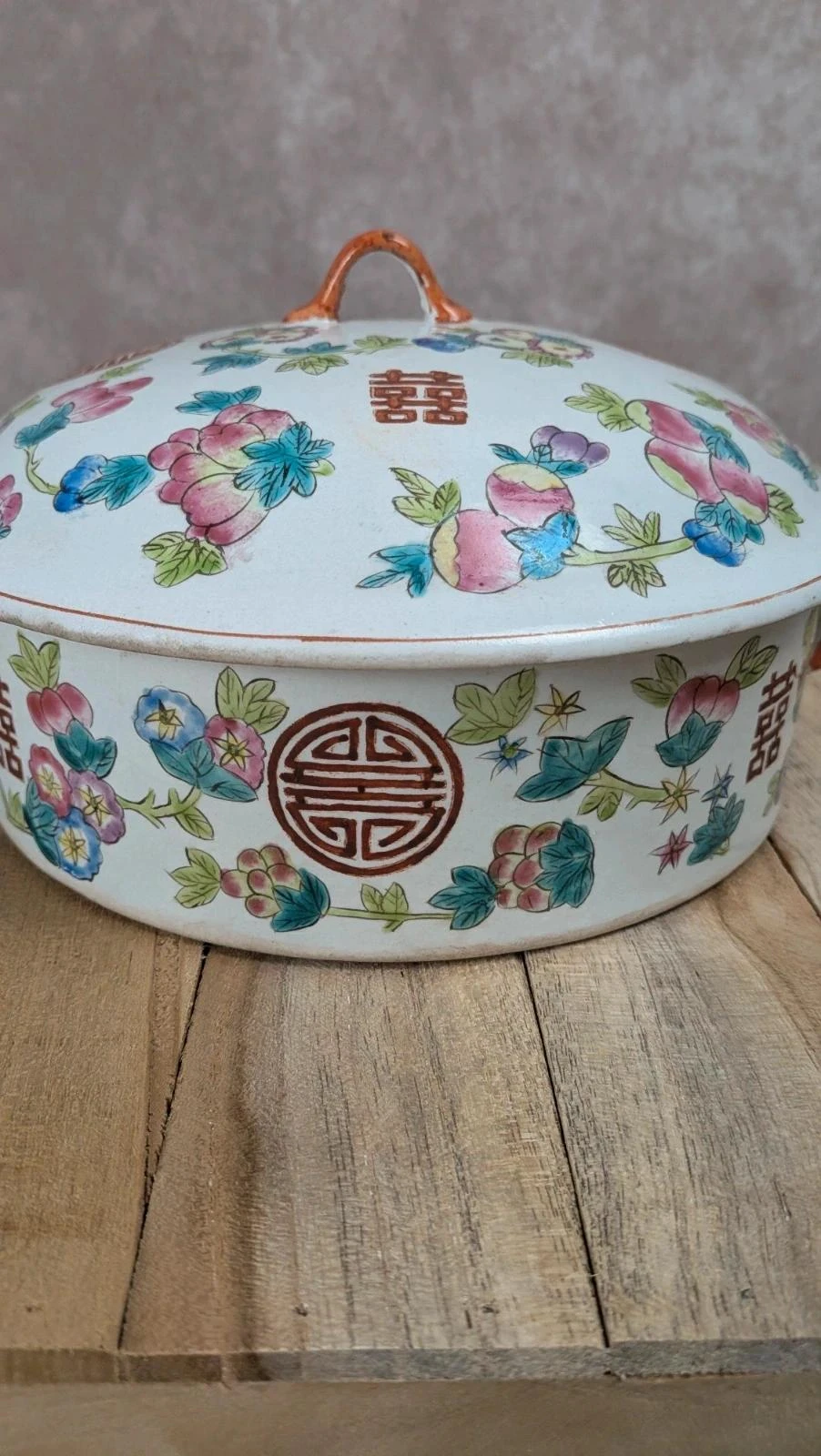 Prato chinês antigo com tampa – photo 2